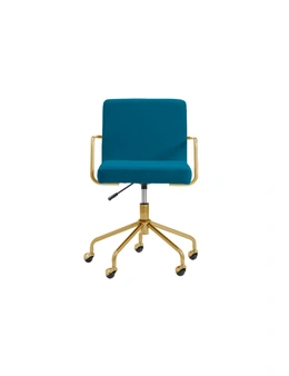 NNEKGE Del Mar Velvet Office Chair (Teal)