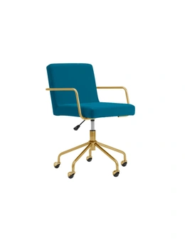 NNEKGE Del Mar Velvet Office Chair (Teal)