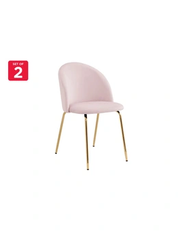 NNEKGE Subiaco Set of 2 Velvet Dining Chairs (Blush)
