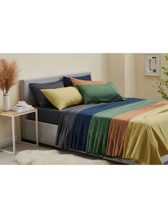 NNEKGE 1200TC Cotton Rich Bed Sheet Set (Charcoal King)