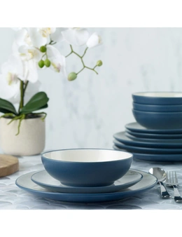 Colorwave Blue 12pce Dinner Setting for 4 (4 x 21cm Coupe Plate, 27cm Coupe Plate & 17cm Bowl)