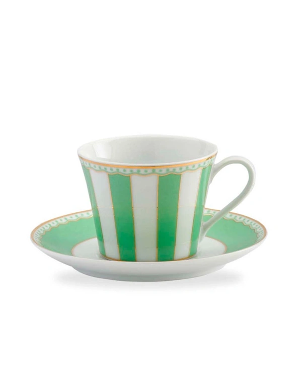 Carnivale Fine Porcelain Cup & Saucer Apple Green 220ml, hi-res image number null