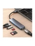 Orotec Yesido HB11 6-in-1 Aluminium Alloy USB-C Multiport Hub Adapter with 4K HDMI & Card Reader, Grey, hi-res