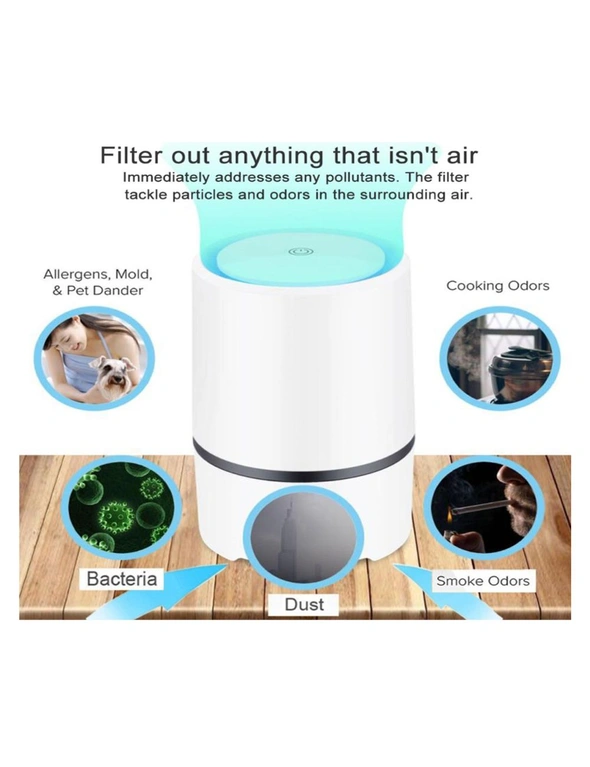 Orotec Smart Portable Air Purifier with HEPA Filter and Night Light, hi-res image number null