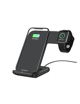 Orotec 10W 2-in-1 Dual Wireless Charging Dock Made for Apple (including Apple Watch) Black