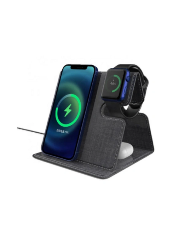 Orotec Foldable Fabric Finish 3-in-1 15W Wireless Charger for Apple, hi-res image number null