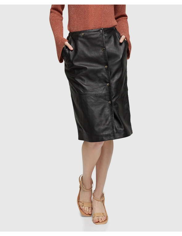 Oxford Jemma Leather Skirt, hi-res image number null