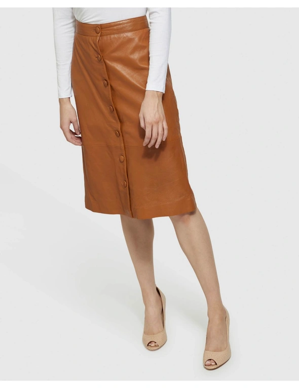 Oxford Gigi A-Line Leather Skirt, hi-res image number null