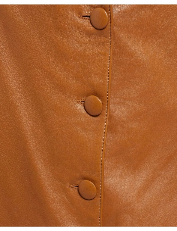 Oxford Gigi A-Line Leather Skirt, hi-res image number null