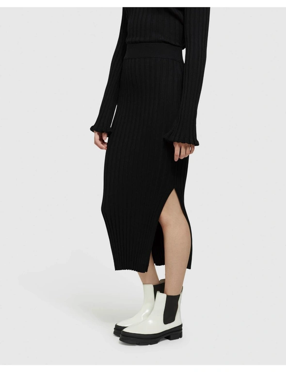 Oxford Ana Rib Knitted Maxi Skirt, hi-res image number null