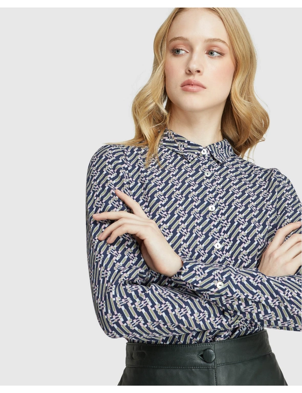 Oxford Poppy Geo Print Blouse, hi-res image number null