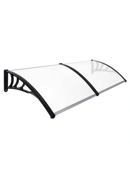NOVEDEN Window Door Awning Canopy Outdoor UV Patio Rain Cover Clear White 1M X 2.4M Type 1