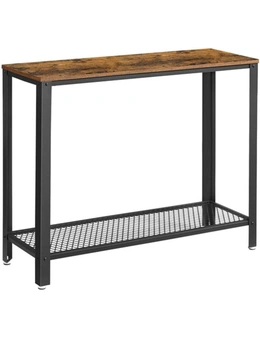 VASAGLE Rustic Brown and Black Console Table
