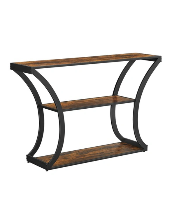 VASAGLE Console Table with Curved Frames with 2 Open Shelves Brown and Black, hi-res image number null