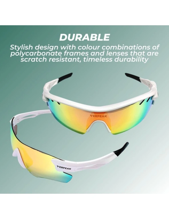VERPEAK Sport Sunglasses Type 1 (White frame with black end tip), hi-res image number null