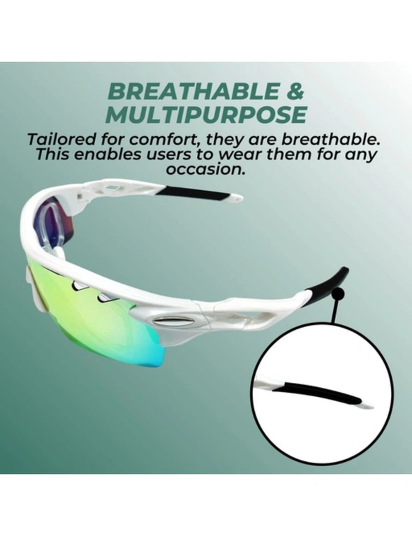 VERPEAK Sport Sunglasses Type 1 (White frame with black end tip), hi-res image number null