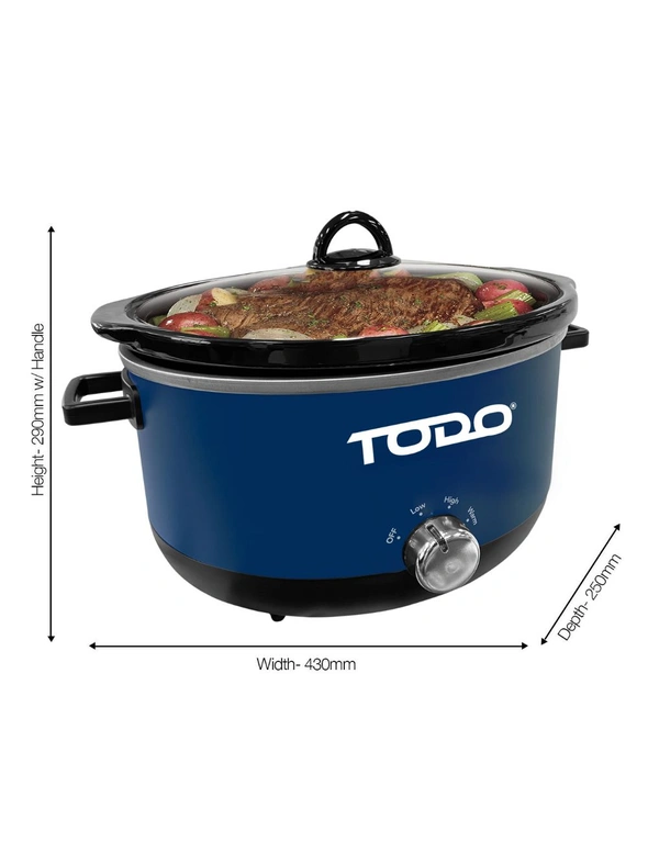 TODO 3.5L Stainless Steel Slow Cooker Removable Ceramic Bowl, hi-res image number null
