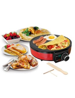 TODO 1400W Electric Crepe Maker Non-Stick Pancake Skillet Griddle Grill Omelette Plate Pan