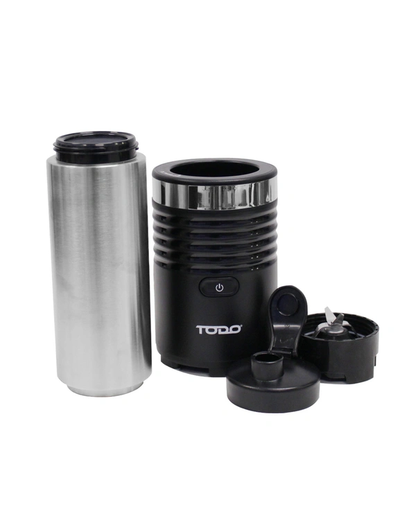 TODO 300W Smoothie Maker Drink Blender 600ML Double Wall Stainless Steel Jar - Black, hi-res image number null