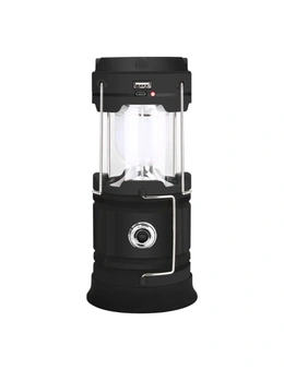 7 LED Camping Lantern Rechargeable Battery USB Output Hiking Torch 800lux - Black
