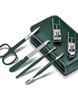 6 pcs Professional Manicure Set Nail Clipper Set Nail File Scissors Personal Care Tool Case