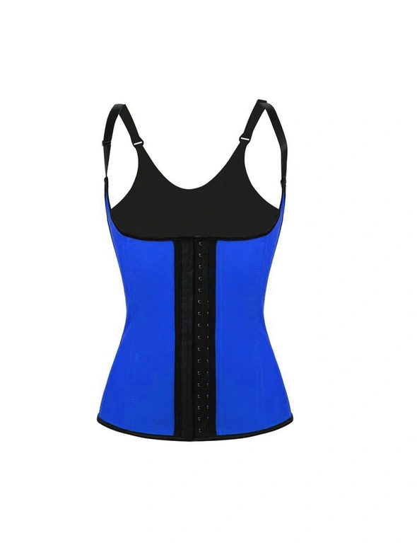 Corset Waist and Body Shaper Trainer Vest - Spandex Blue, hi-res image number null