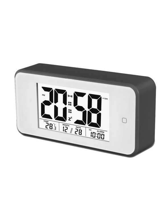 TODO Smart Light Lcd Alarm Clock Backlit Display Portable Battery Operated - Black, hi-res image number null
