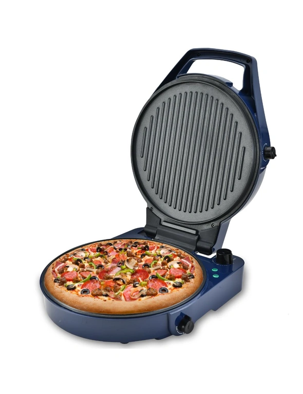 TODO 1800W Electric Pizza Maker Pizza Oven Dual Temperature Control Flat Grill - Blue, hi-res image number null
