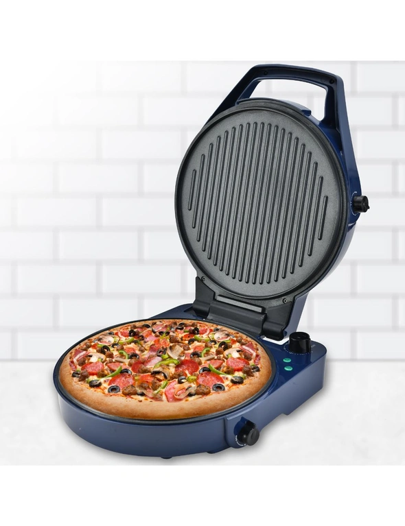 TODO 1800W Electric Pizza Maker Pizza Oven Dual Temperature Control Flat Grill - Blue, hi-res image number null
