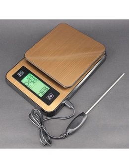 3Kg Stainless Steel Kitchen Scale With Temperature Detector Probe 0.1G Graduation Lcd Alarm