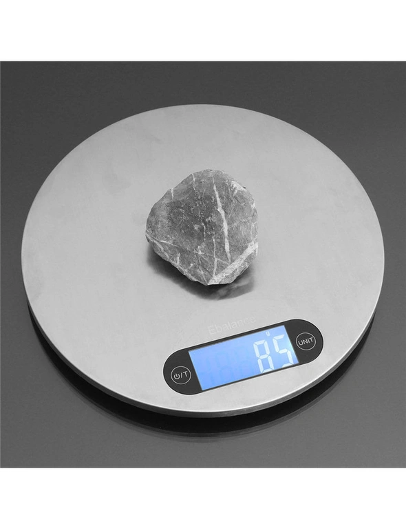 5Kg Stainless Steel Electronic Kitchen Scale 1G Graduation Blue Backlit Lcd, hi-res image number null