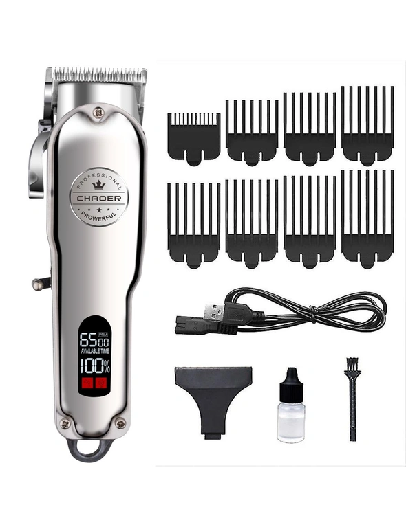 TODO Cordless Hair Clipper Beard Trimmer 3.7V 2000mAh Stainless Steel Blade USB Charge, hi-res image number null
