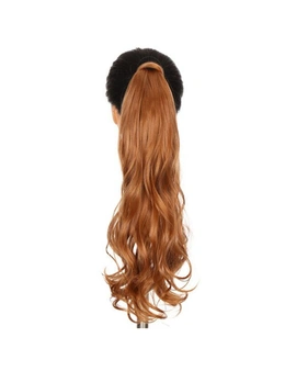 22" Chestnut Brown Hair Extension Quality Synthetic Hair Ponytail Curly Wavy