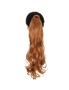 22" Chestnut Brown Hair Extension Quality Synthetic Hair Ponytail Curly Wavy, hi-res