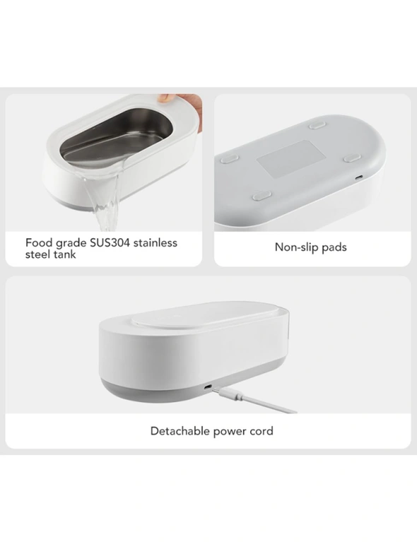 TODO Ultrasonic Cleaner 340ml Tank Jewelry Glasses Rechargeable Type C USB 45000Hz One Button Clean, hi-res image number null