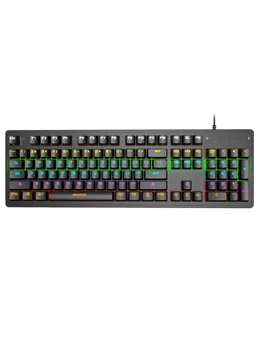 Mechanical Gaming Keyboard RGB LED Linear Red Switch USB Windows - Black