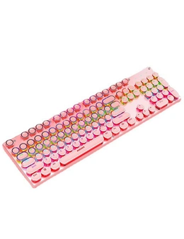 Mechanical Gaming Keyboard RGB LED Linear Blue Switch USB Windows - Pink