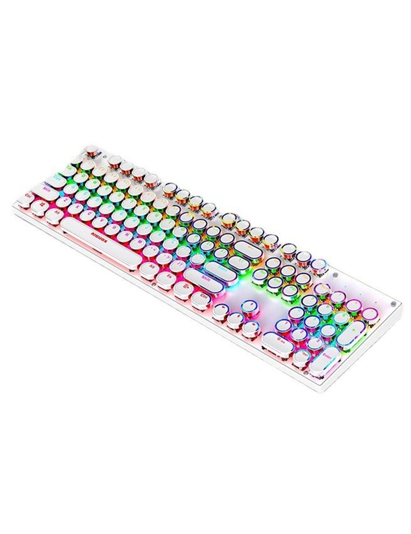 Mechanical Gaming Keyboard RGB LED Linear Blue Switch USB Windows - White, hi-res image number null