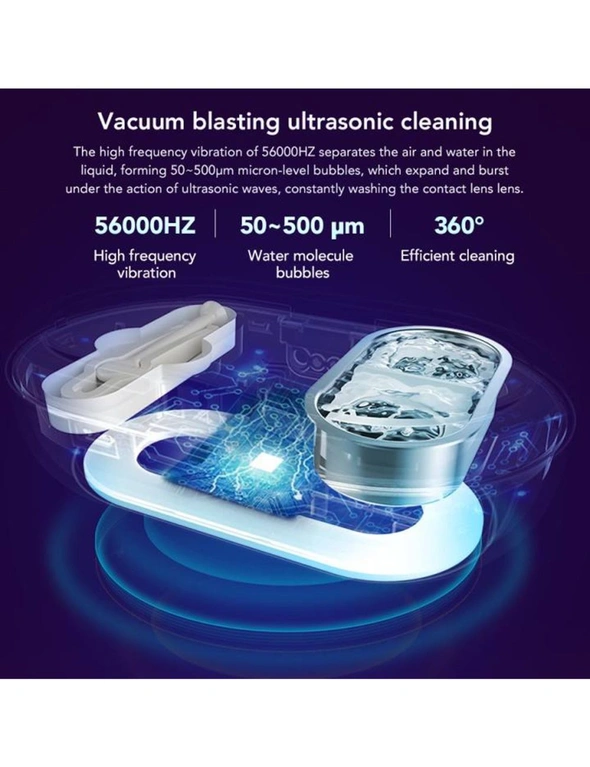 Ultrasonic Contact Lens Cleaner - Rechargeable 450mAh IPX7 SUS304 Tank 56KHz, hi-res image number null
