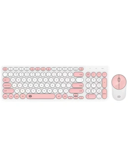 2.4Ghz Wireless Keyboard Mouse Combo Mac Windows Android - Pink