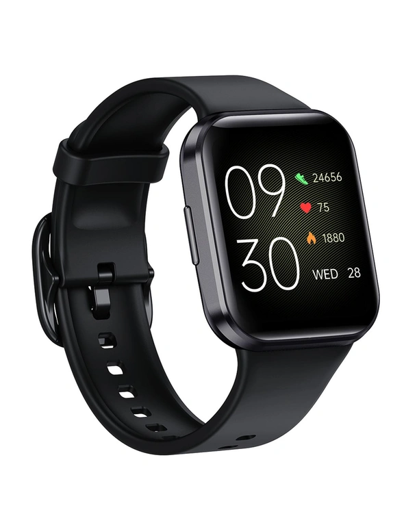 Bluetooth Smart Watch 1.6" TFT 2.5D Touch Screen Temperature Heart Rate Blood Pressure BT 5.0 - Black, hi-res image number null
