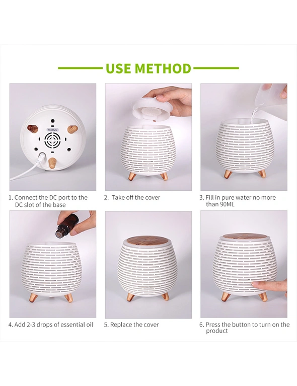 400Ml Bluetooth Humidifier Aromatherapy Diffuser Ultrasonic Led Speaker Dome - Woodgrain, hi-res image number null