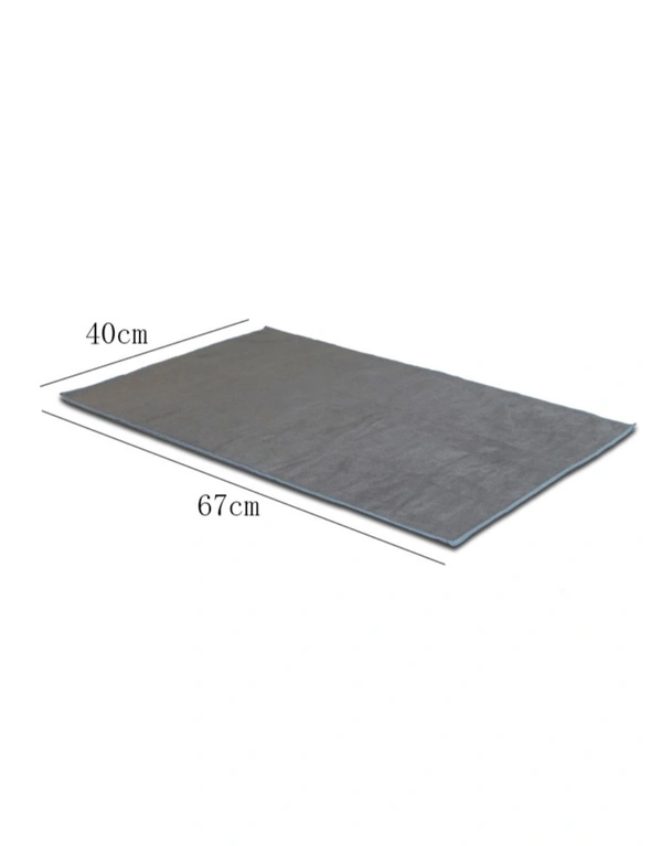 Yoga Pilates Hand Towel Mat - Microfiber 67cm - Grey, hi-res image number null