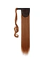22" Chestnut Brown Hair Extension Synthetic Hair Ponytail Straight Ribbon, hi-res