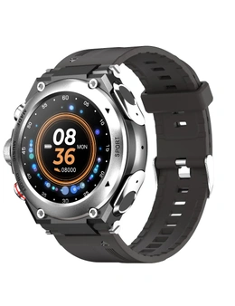 2 in 1 Bluetooth Smart Watch TWS Wireless Earphones 1.28" 9D Touch Screen BT 5.0 - Black
