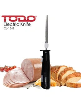 TODO Electric Knife Carving Tool Slicer Electromotion Reamer Meat Bread Cheese - Black