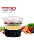 TODO 5L Stackable Steam Cooker 2 Tray 400W Power Dial Timer, hi-res