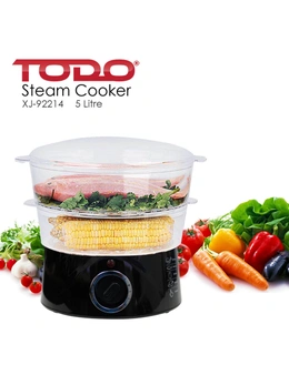 TODO 5L Stackable Steam Cooker 2 Tray 400W Power Dial Timer