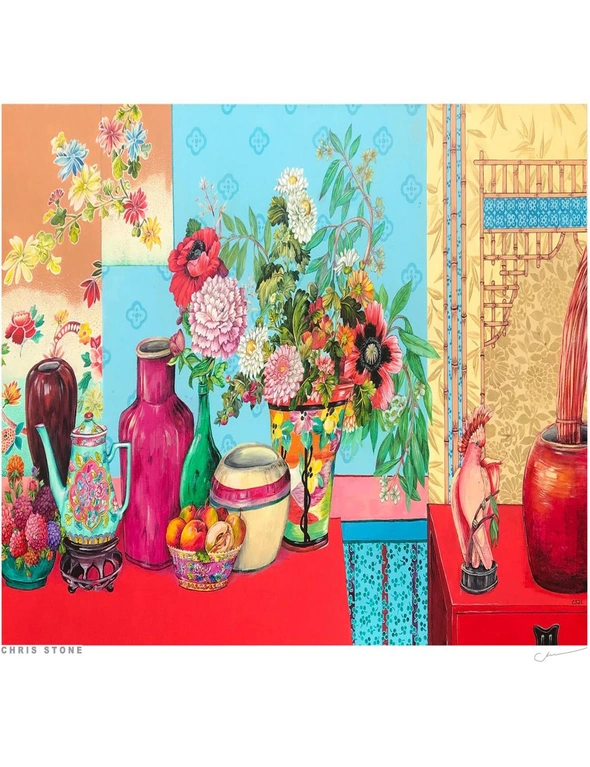 Wall Art Work Painting | Chinoiserie by Australian Artist Chris Stone | Print on Archival Paper / Framed / Deluxe Canvas, hi-res image number null