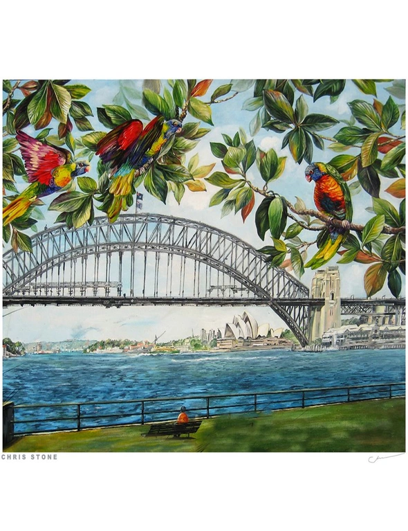 Wall Art Work Painting | Harbour Bridge by Australian Artist Chris Stone | Print on Archival Paper / Framed / Deluxe Canvas, hi-res image number null